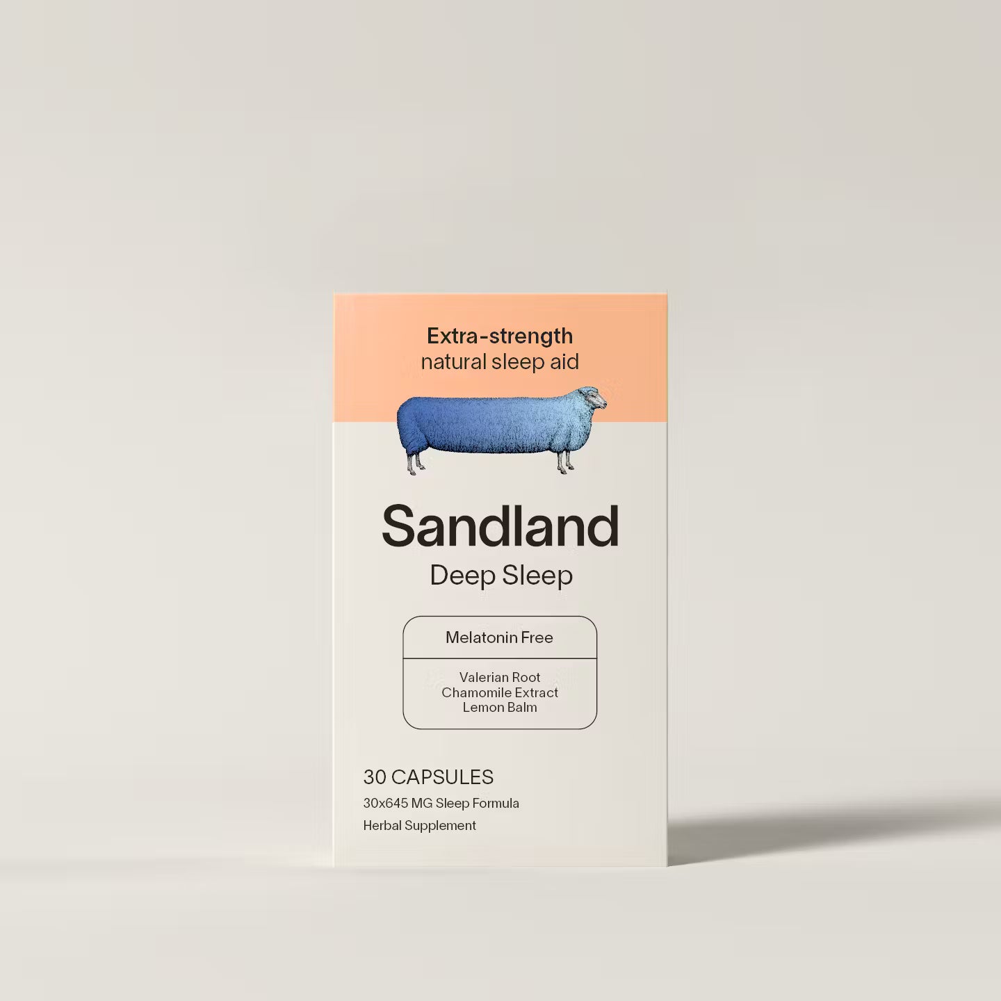 Sandland Deep Sleep, Natural Daily Sleep Supplement, 30 Capsules, Magnesium, Valerian Root, Chamomile Extract, Lemon Balm, Melatonin Free, Made in The USA